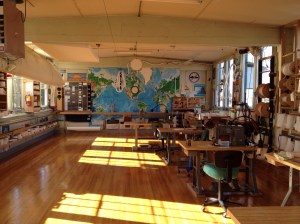 The main sewing room  and 'working floor space' of the sail loft.